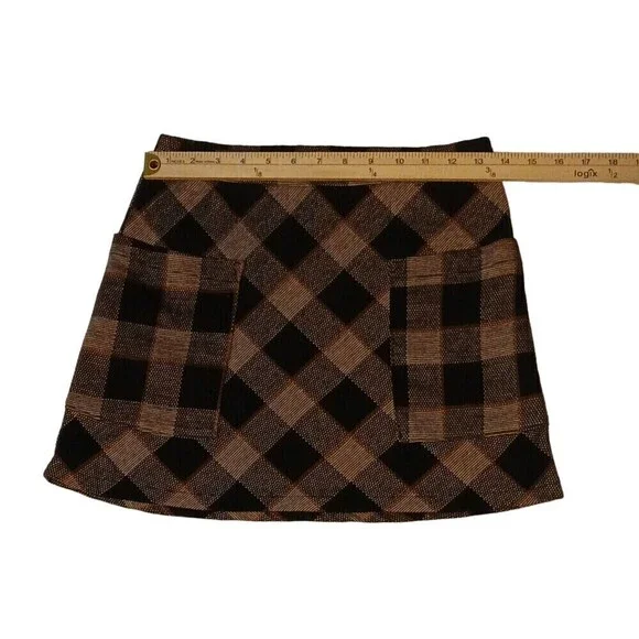 Kirious Los Angeles Women's Autumn Plaid Checkered Skirt with Pockets Size S - Picture 4 of 12